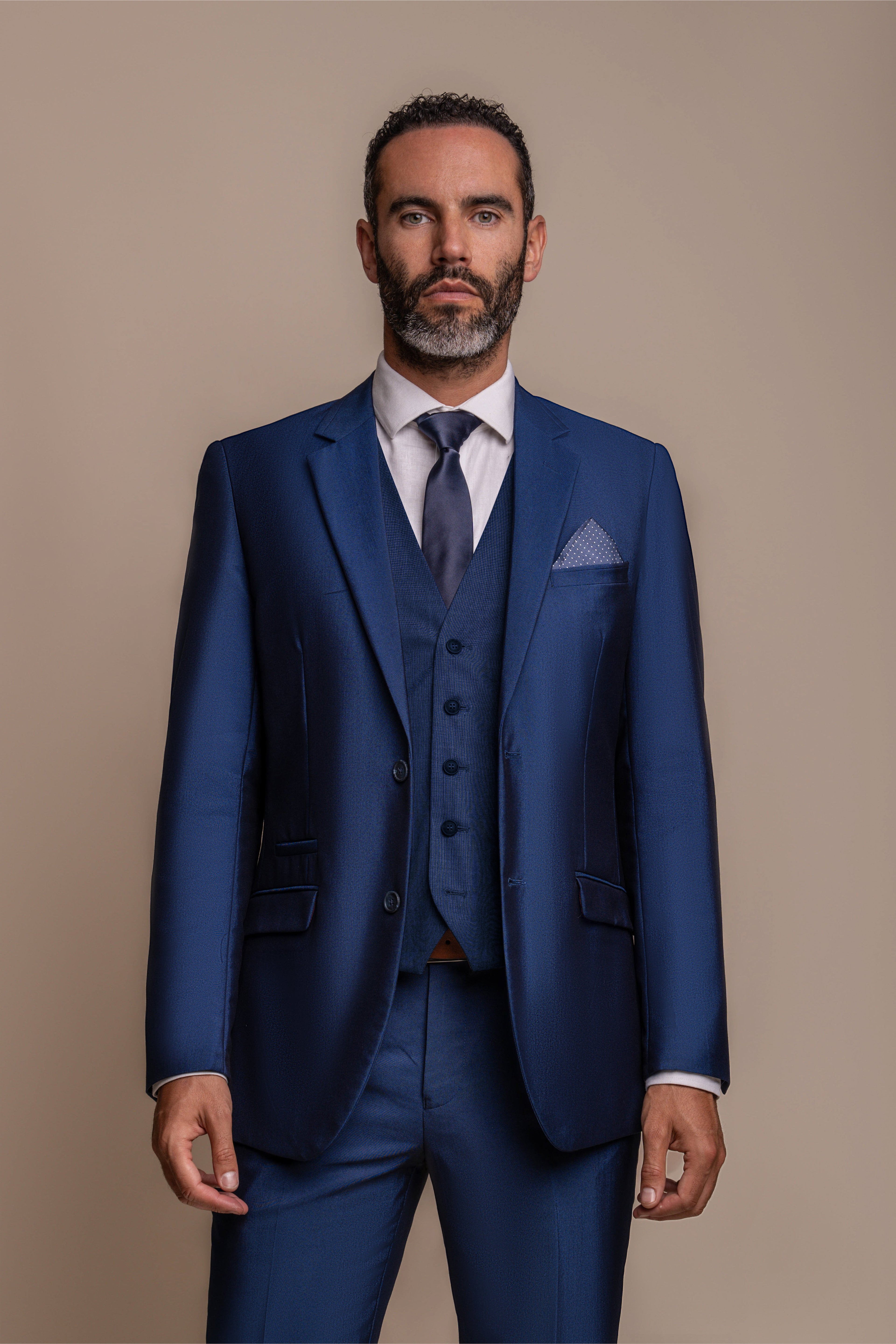 Mens royal blue slim fit formal suit jacket FORD wedding attire