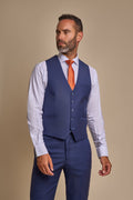Mens navy slim fit waistcoat Jefferson