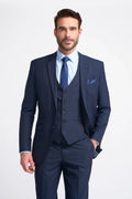 Mens navy slim fit suit jacket SEEBA mens business style