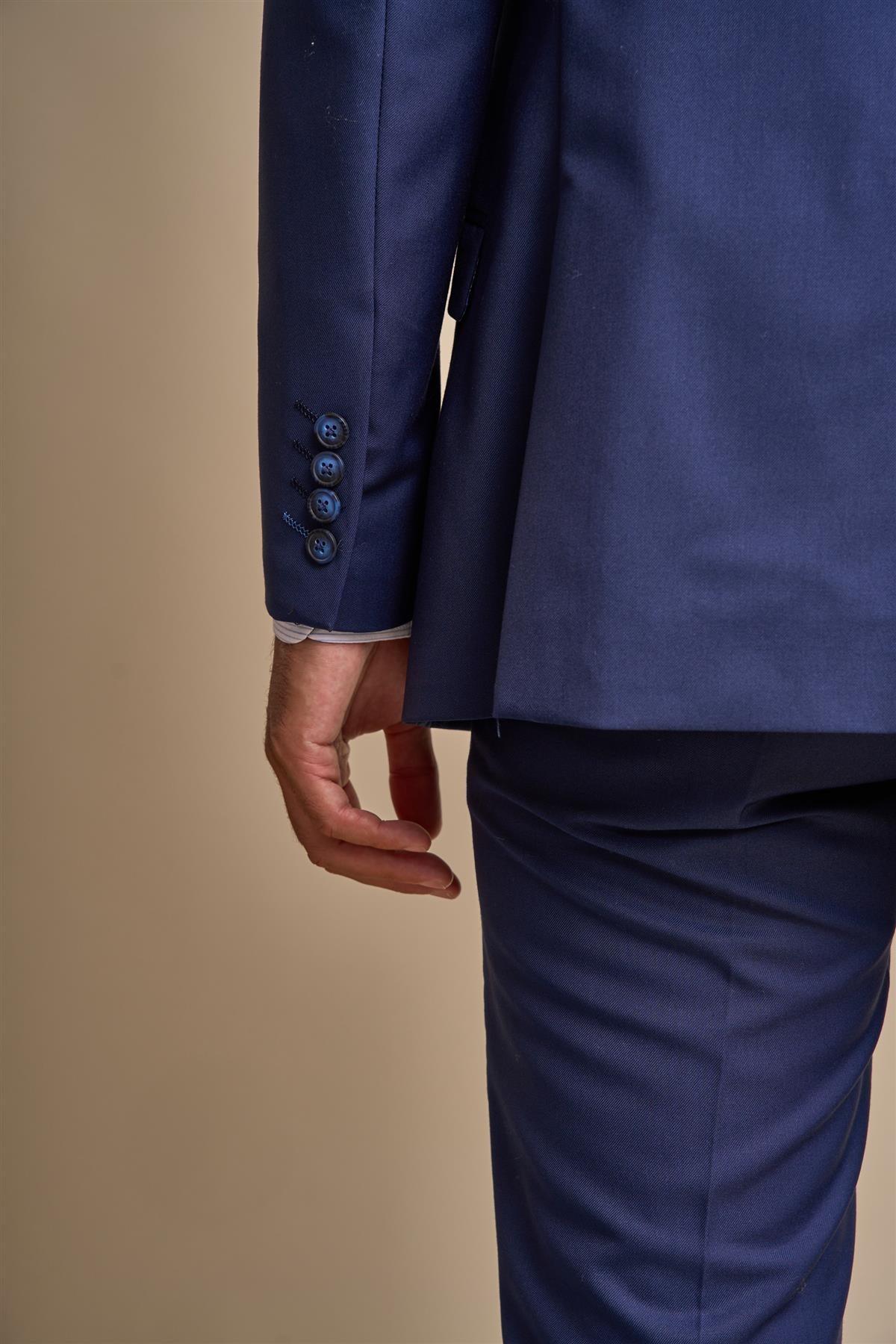 Men's Slim Fit Suit Jacket - JEFFERSON Navy - Navy Blue Detail Picture