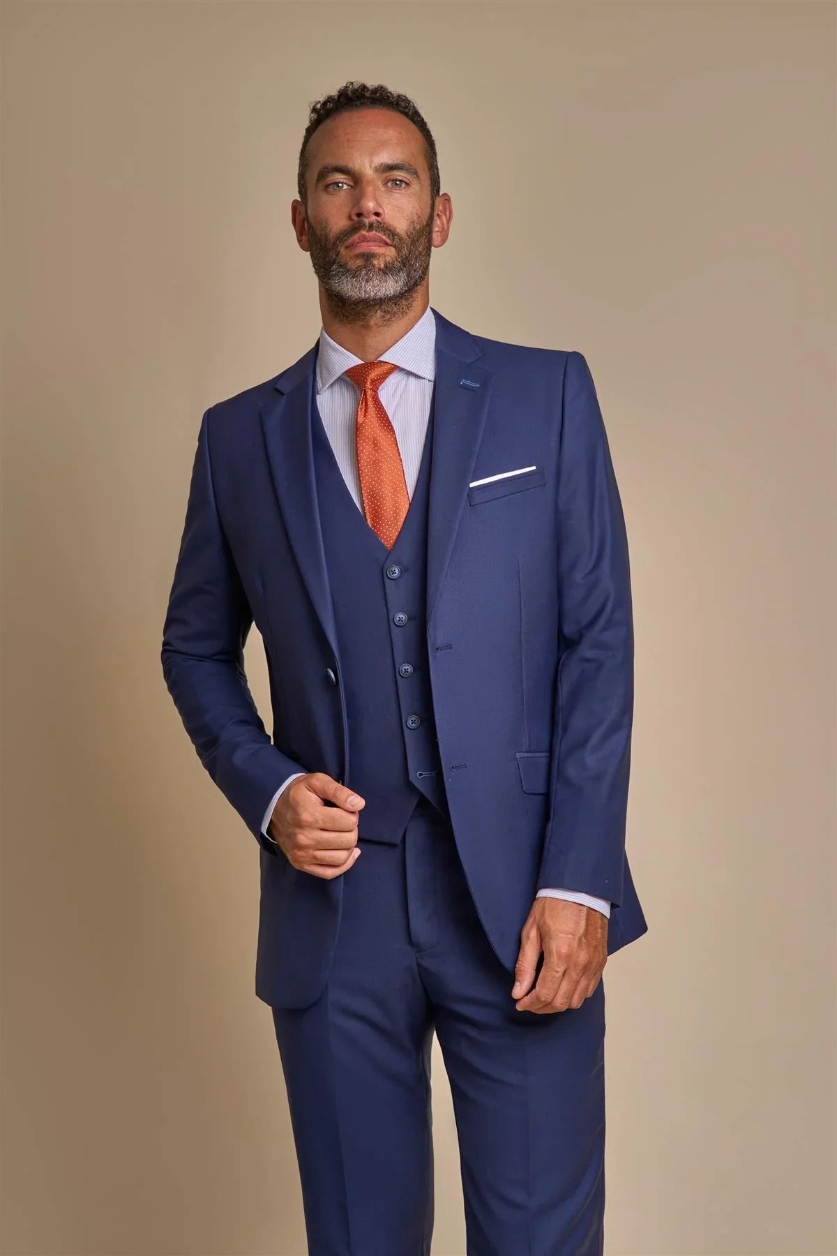 Mens navy slim fit suit jacket JEFFERSON tailored for events