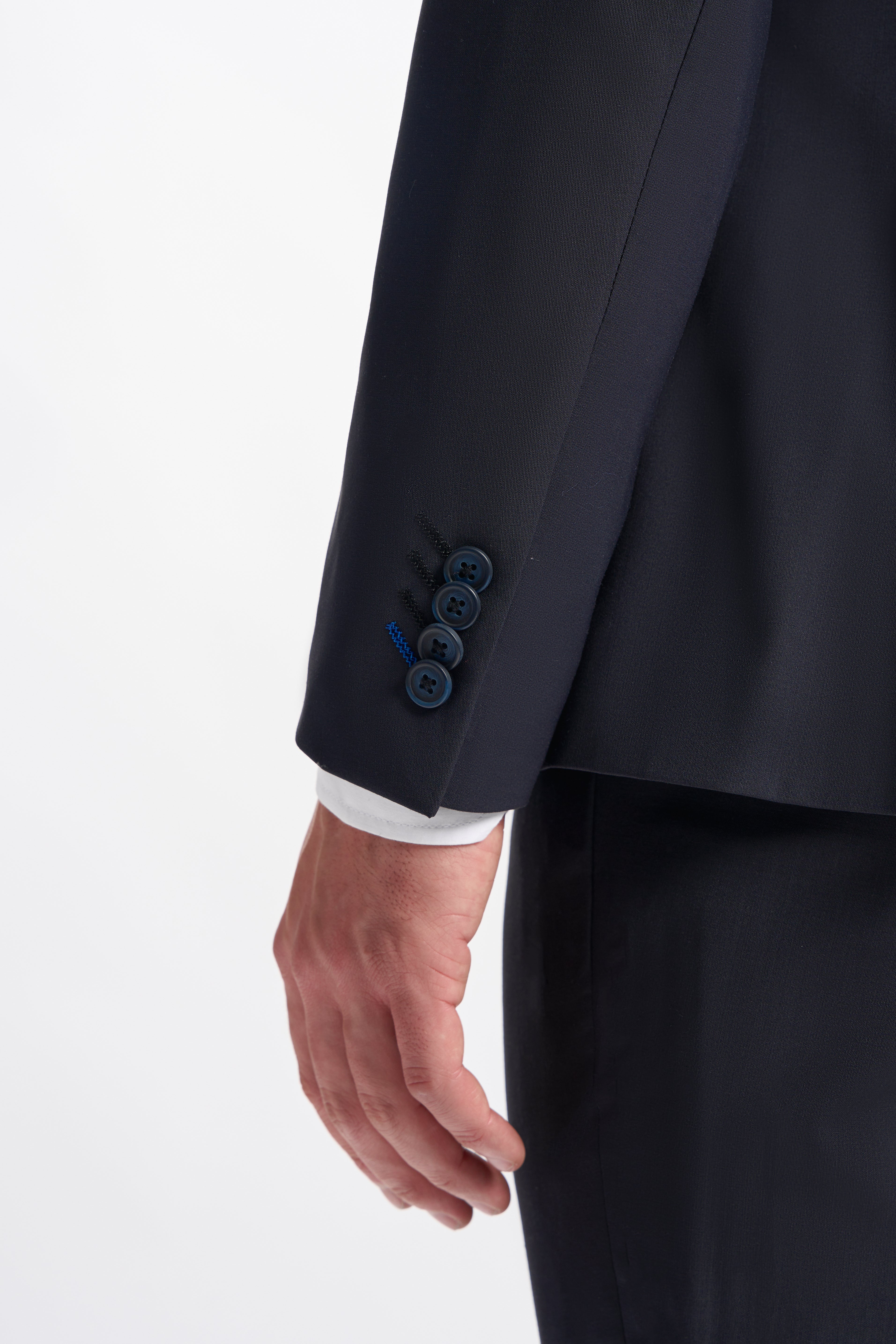BOND D/B Midnight Blue Men's Wool Blend Double-Breasted Suit