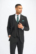 Mens black premium slim fit suit jacket MALIBU evening jacket