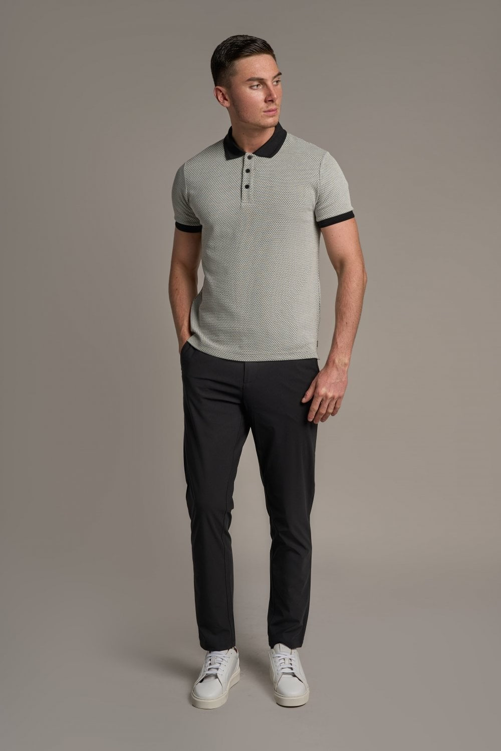 Mens Ecru Cotton Polo Shirt HARPOON