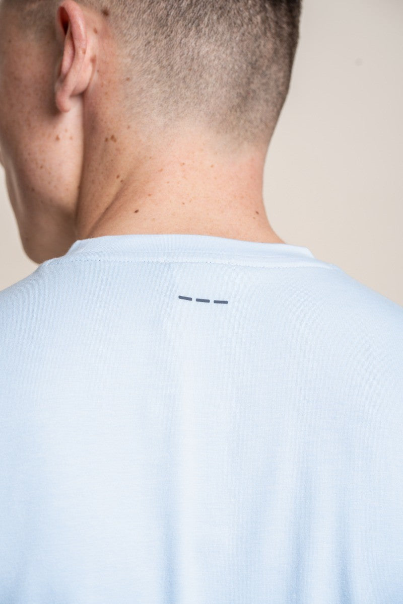 Mens Sky Blue Crew Neck Cotton T Shirt BOGART