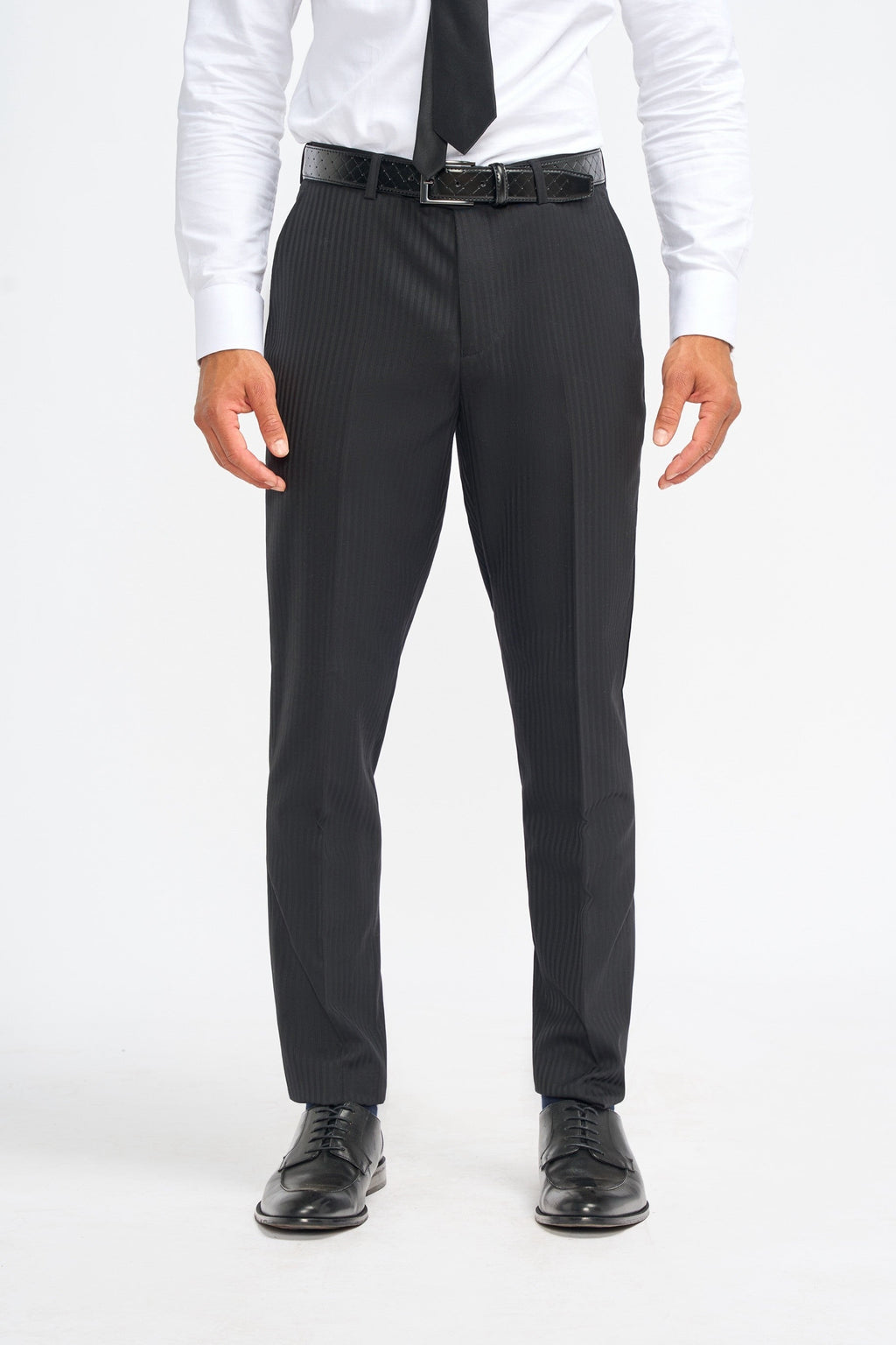 Roberto Black Men's 3-Piece Wool Pinstripe Suit