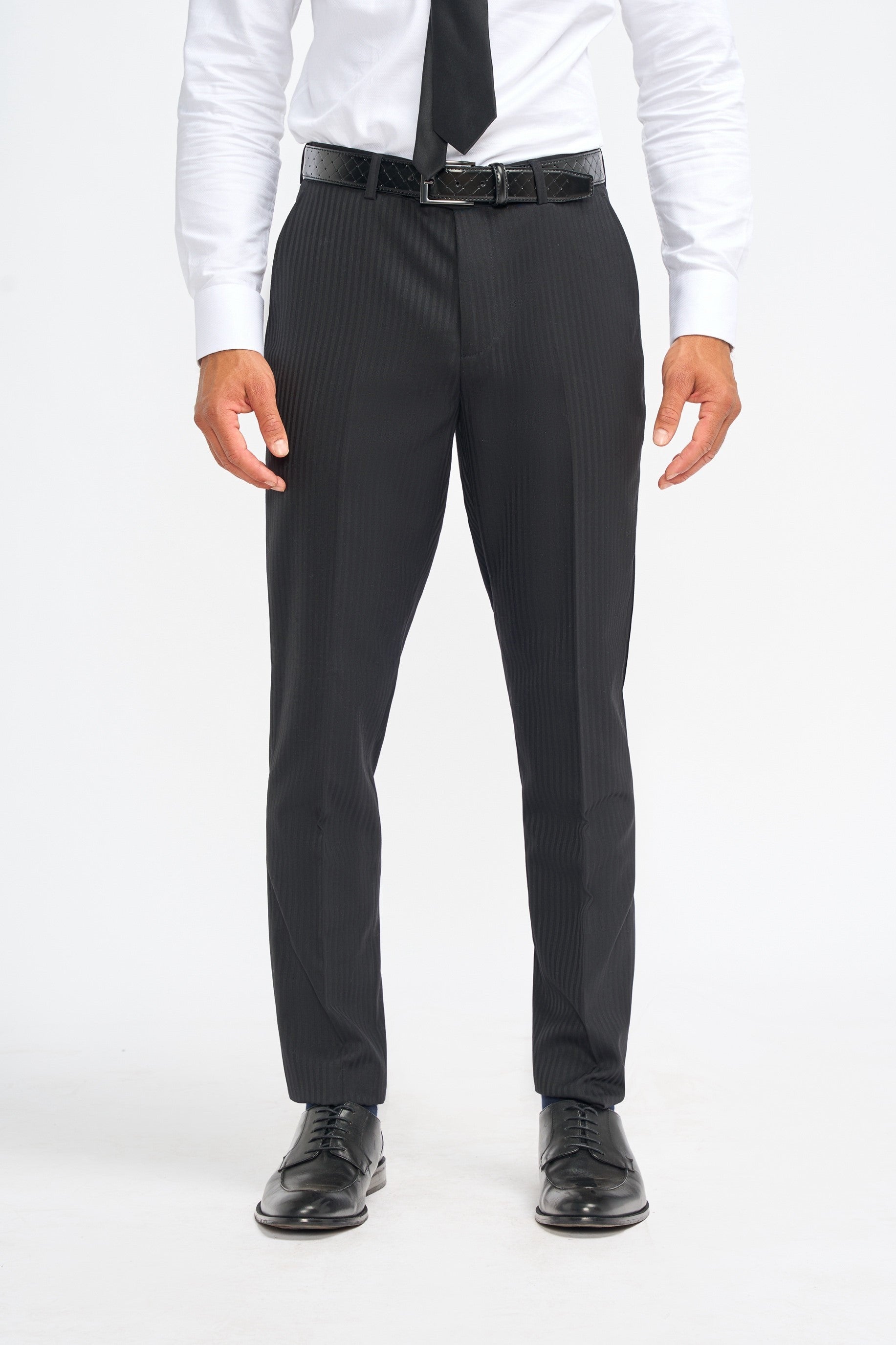 Roberto Black Men's 3-Piece Wool Pinstripe Suit