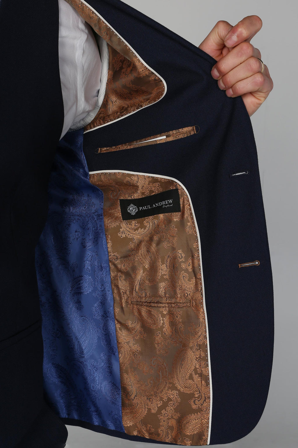 Mens Navy Tailored Fit Suit Jacket MAYFAIR