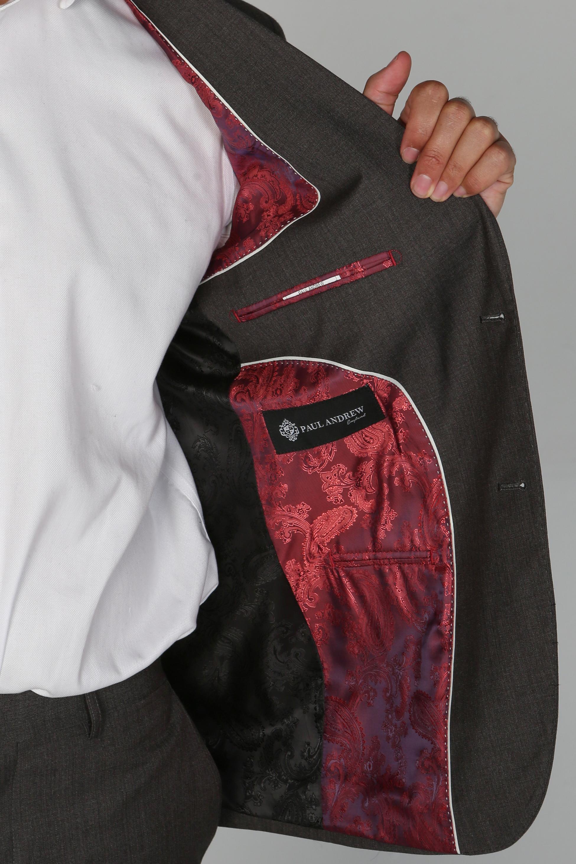 Mens Charcoal Tailored Fit Formal Suit Jacket CHARLES