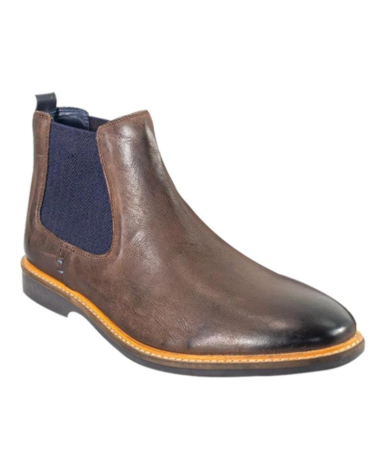 Men's rust brown slip-on Chelsea boots, ARIZONA.