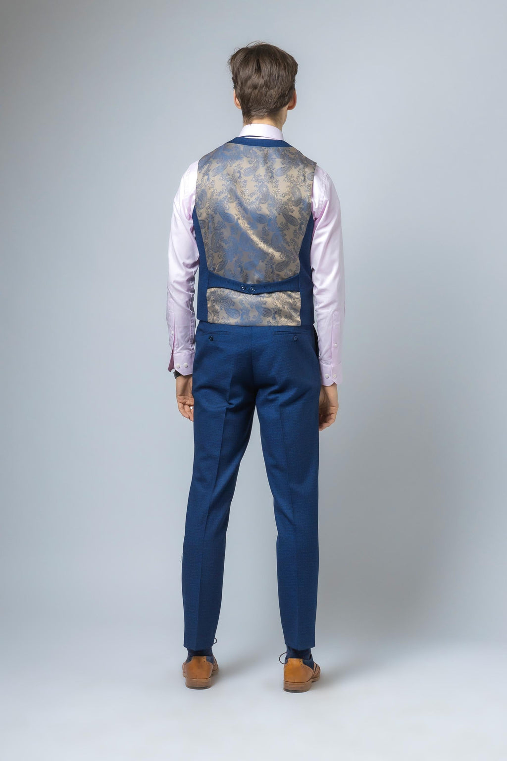 Mens Indigo Blue Slim Fit Waistcoat MATEO