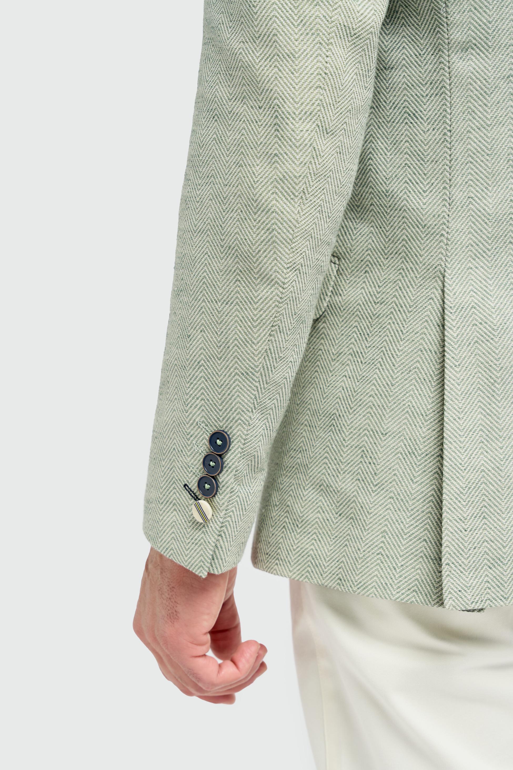 Mens Sage Green Blazer Cotton Blend - Bodina - Sage Green