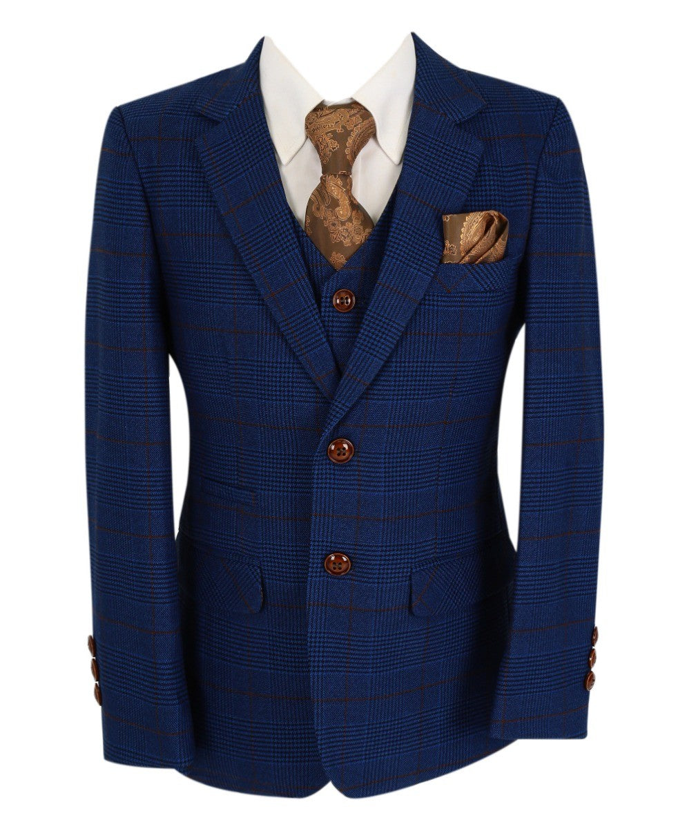 Tailored Navy Suit for Boys – Royal Blue