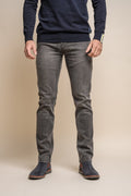 Men's Slim Fit Denim Jeans - EVANS Grey - Grey