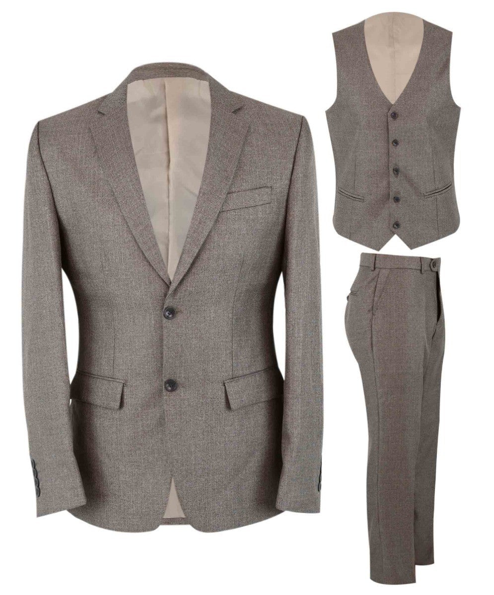 Tailored Beige Suit for Men – Dark Beige