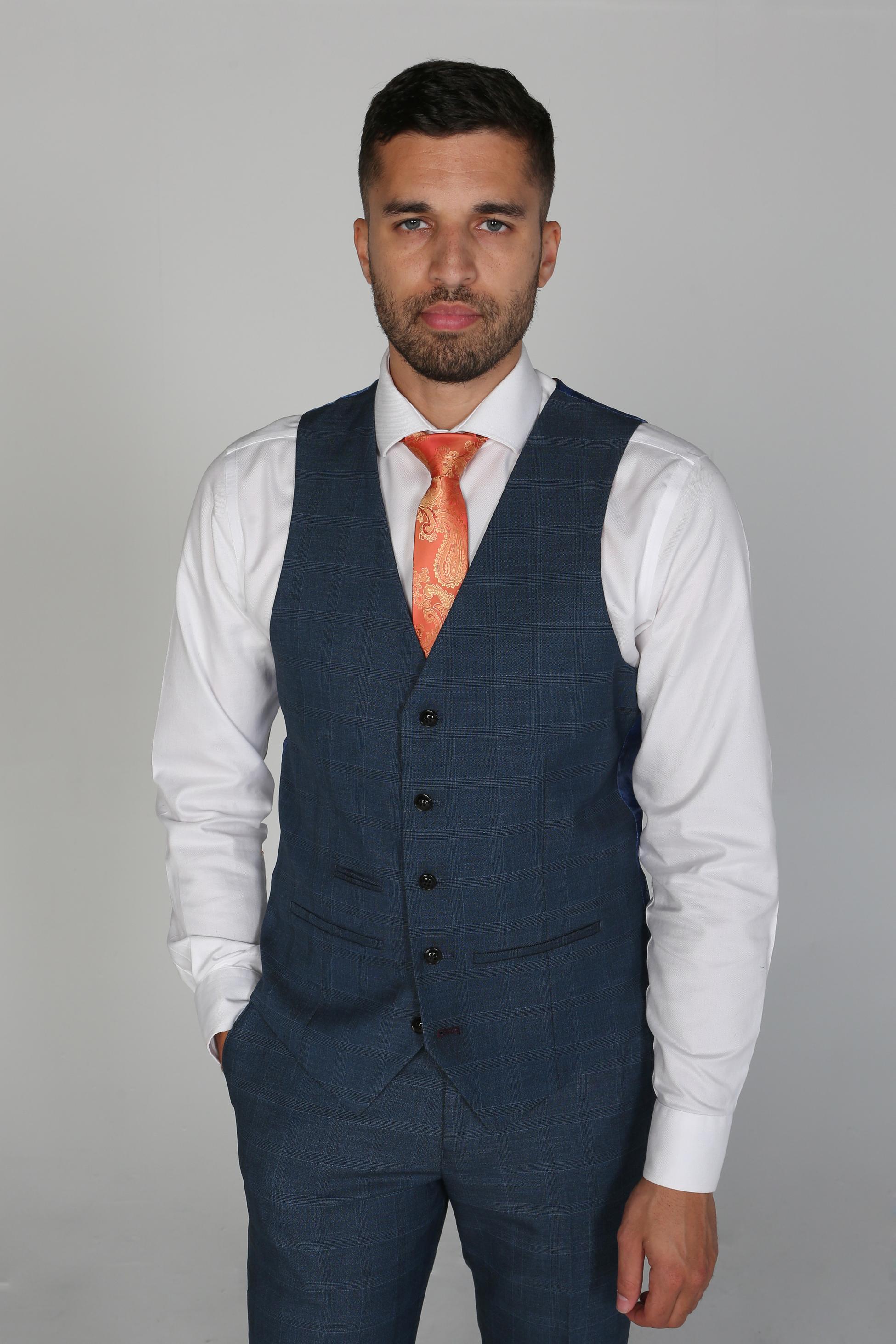 Men's Viceroy Cobalt Blue Check Tailored Fit Executive Suit