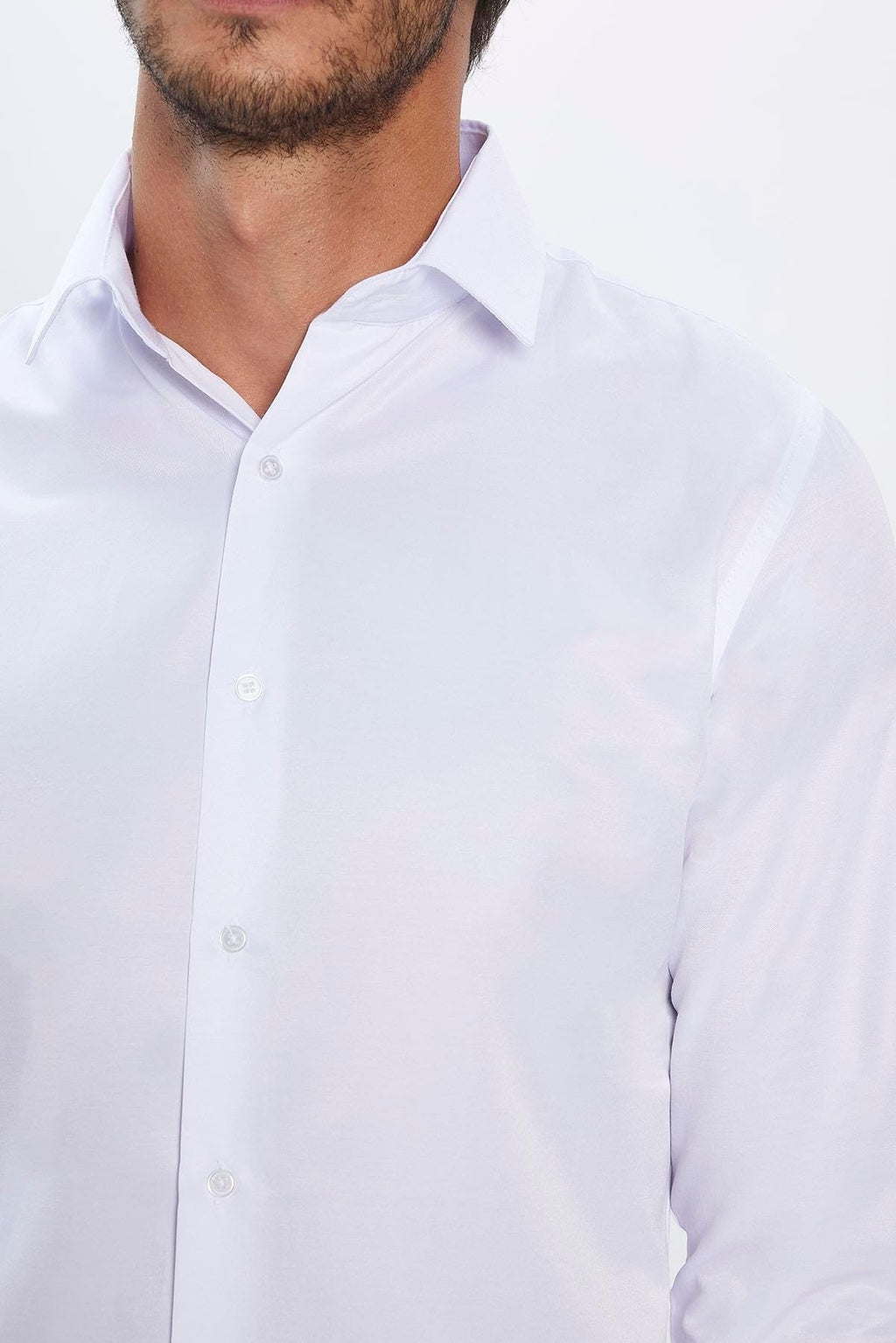 Mens Dimi Dotti White Cotton Blend Slim Fit Dress Shirt