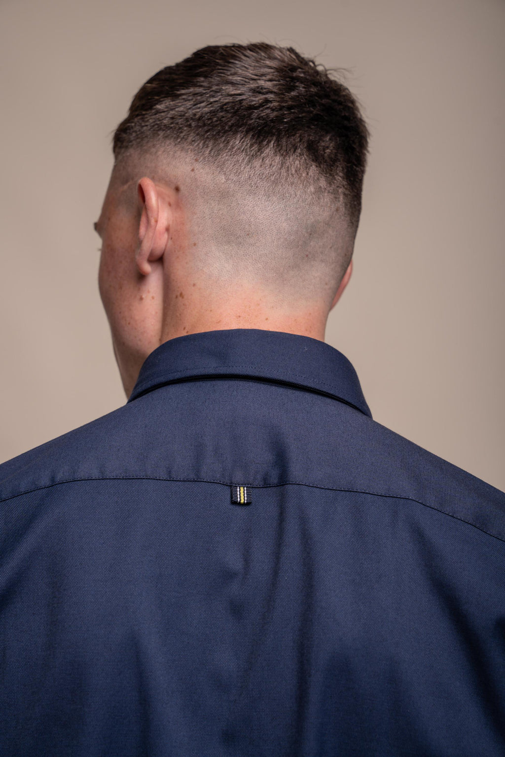 Mens Tessa Navy Blue Casual Cotton Shirt