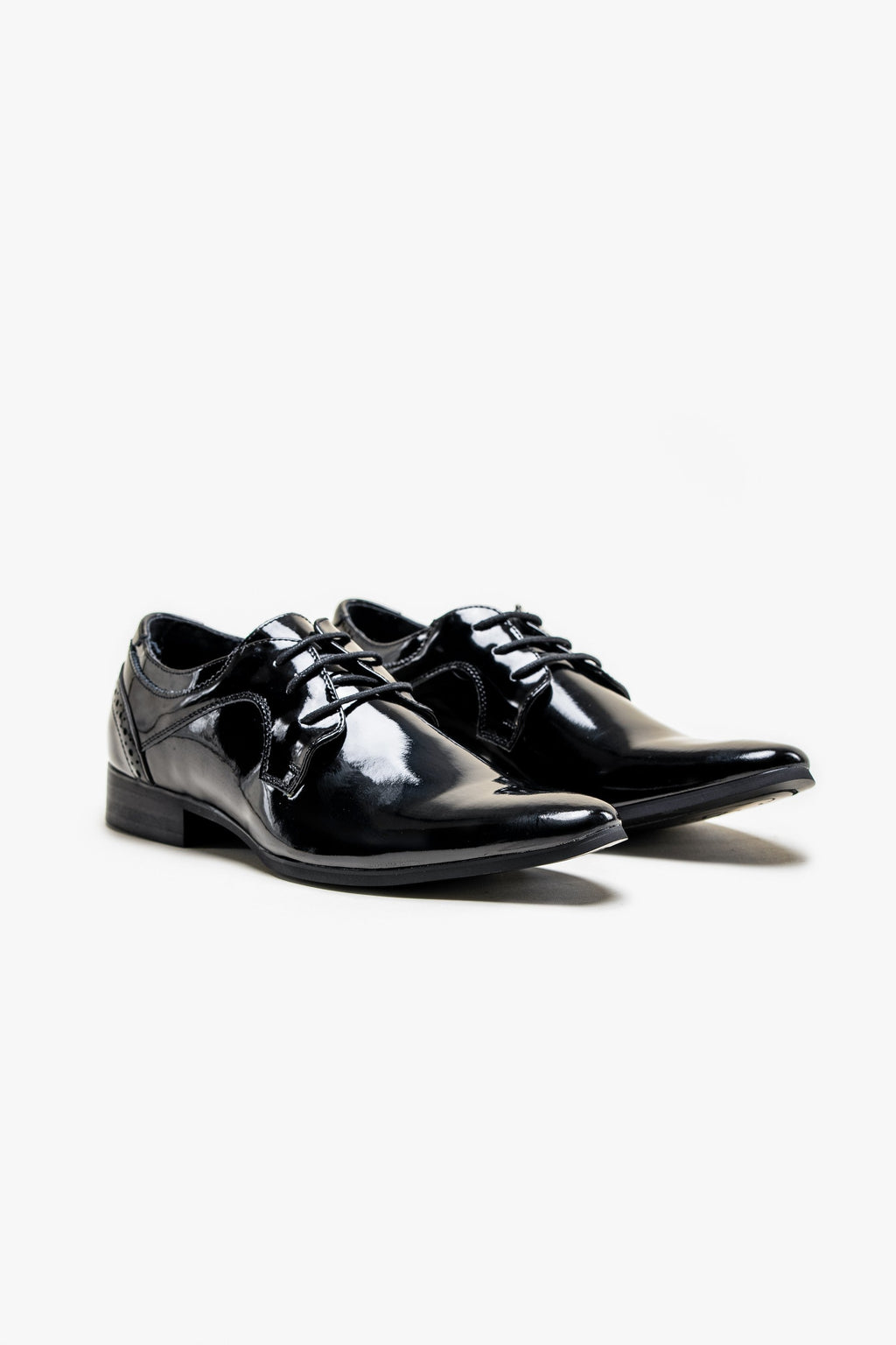 Men's black patent lace-up tuxedo shoes, SCOTT.