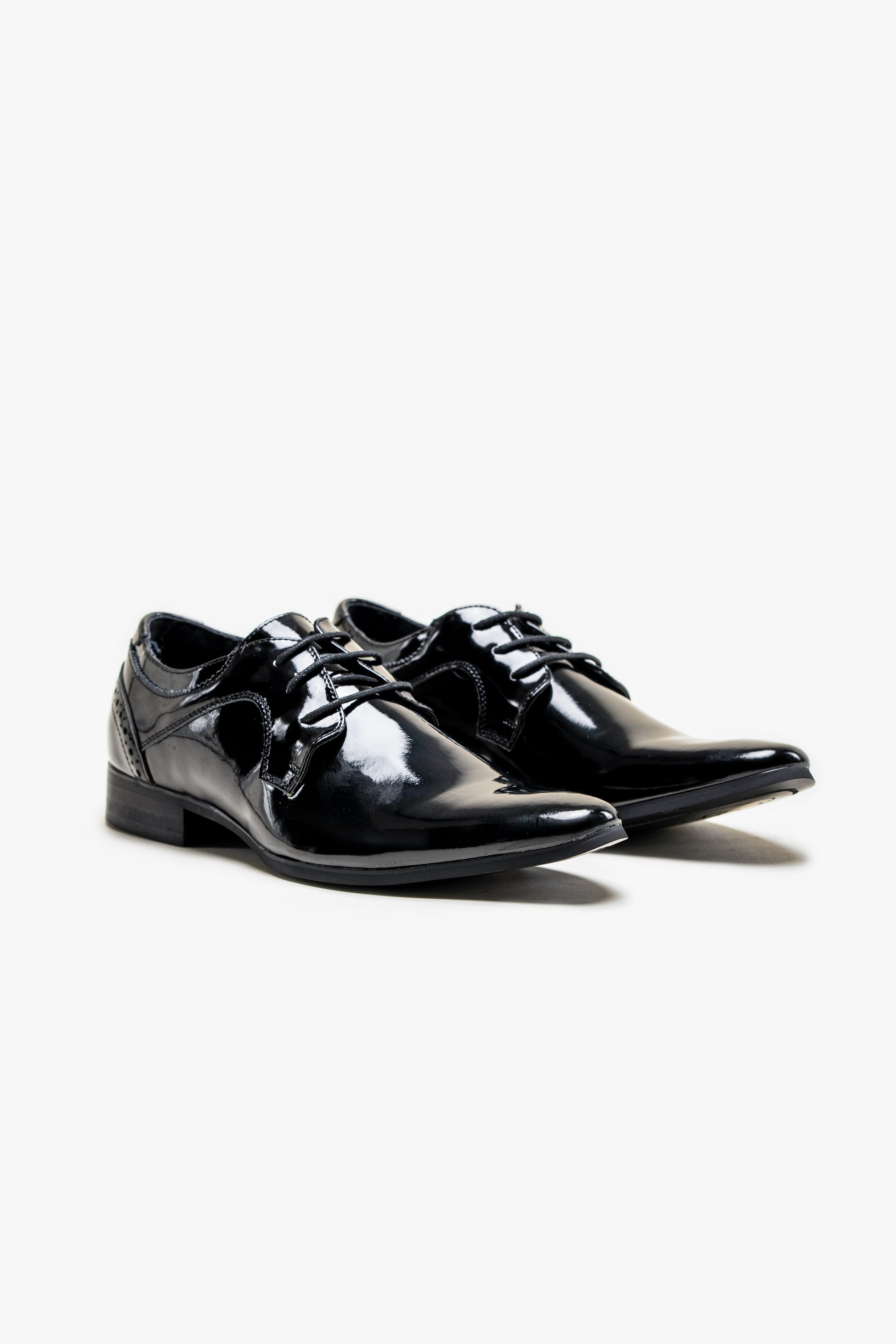 Men's black patent lace-up tuxedo shoes, SCOTT.