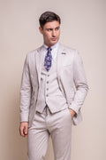 Mens ecru slim fit formal suit jacket VALENCIA smart look