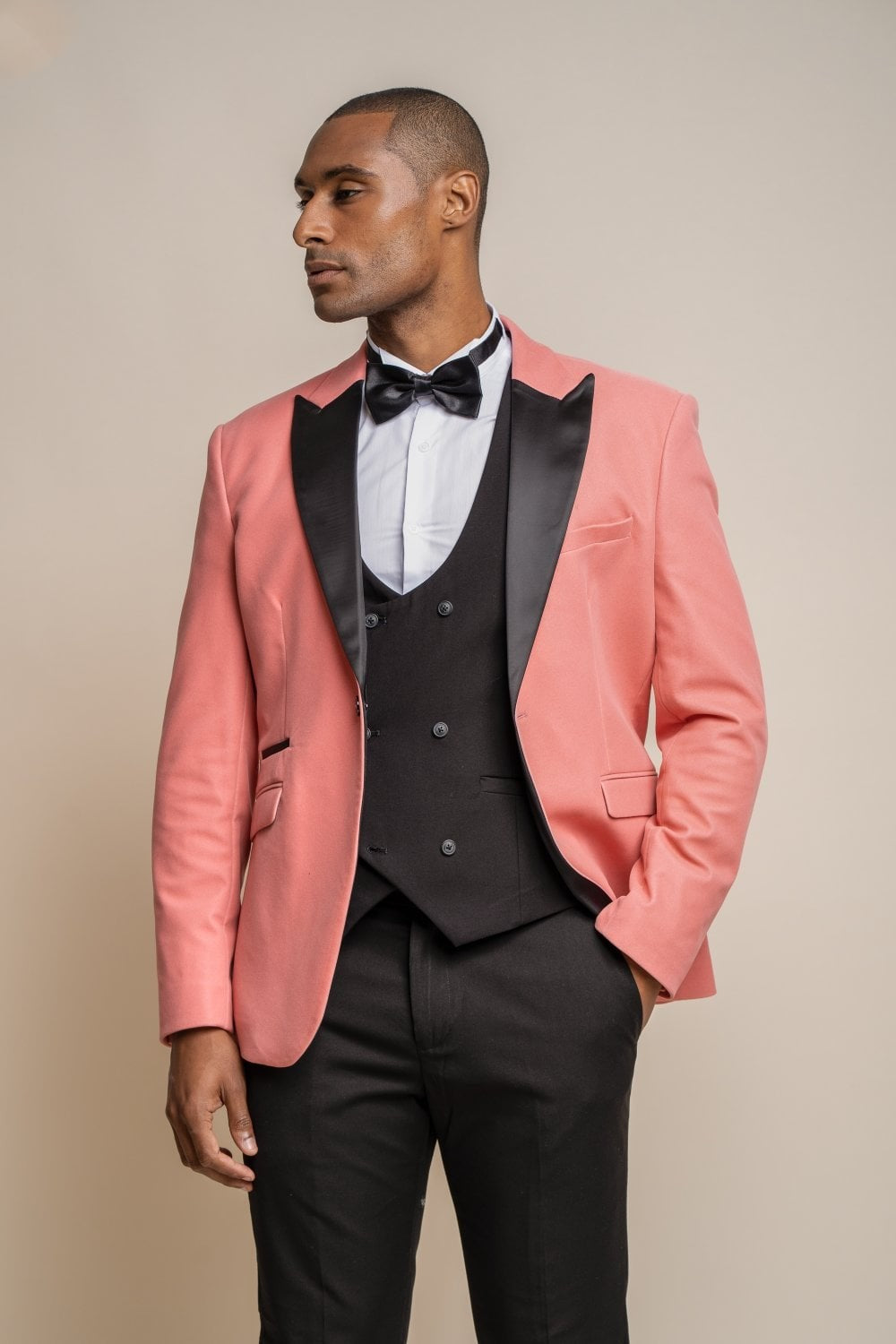 Mens Pink Slim Fit Velvet Tuxedo Blazer ROSA