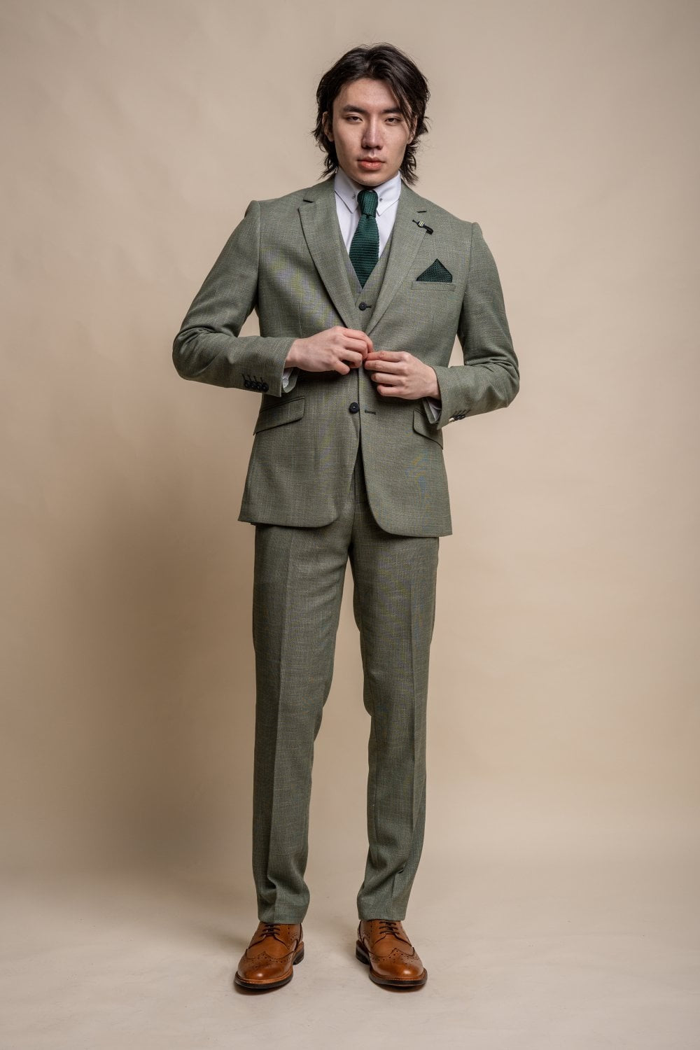 Mens Sage Green Slim Fit Suit Jacket MIAMI