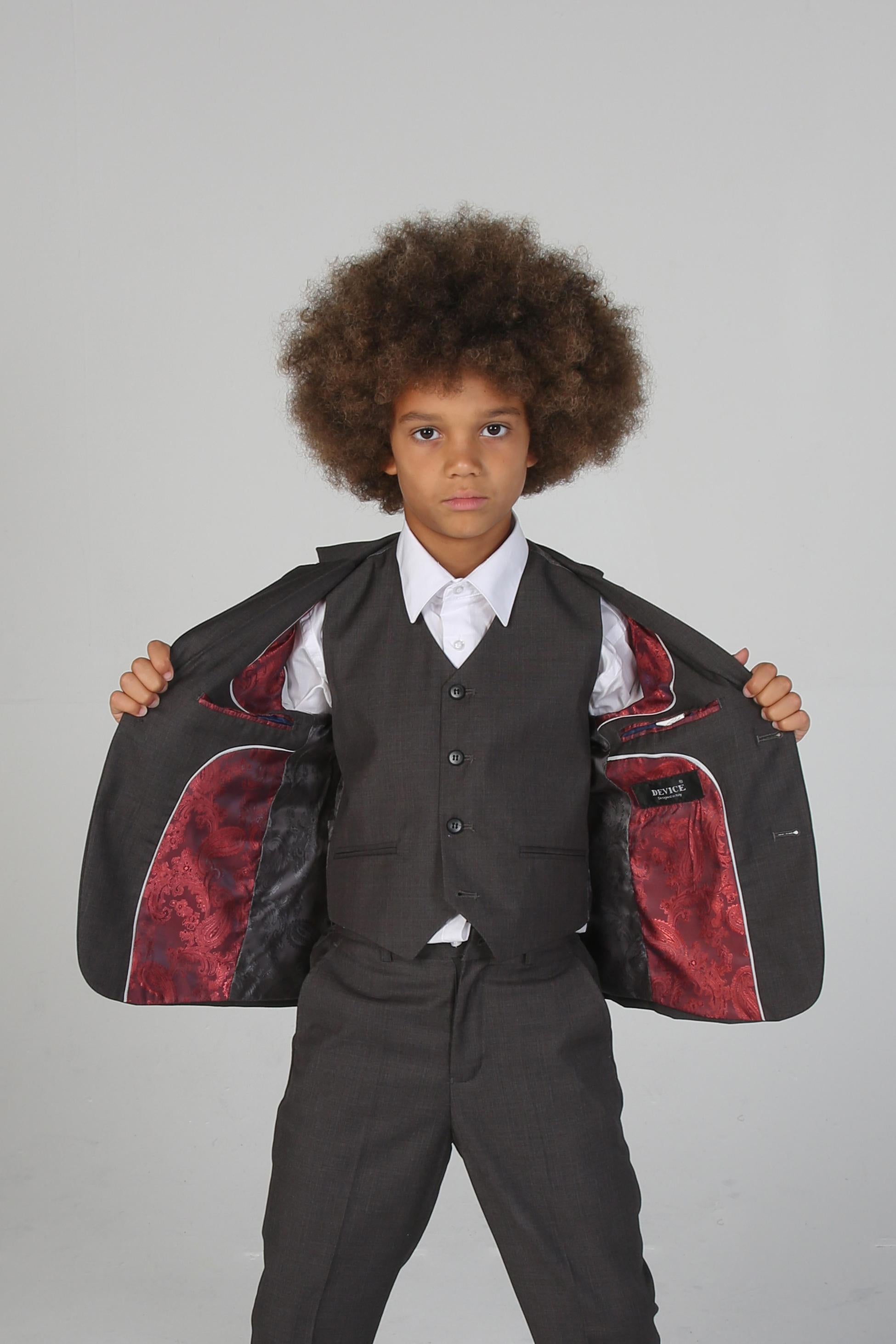 Tailored Grey Suit for Boys – Charcoal Grey