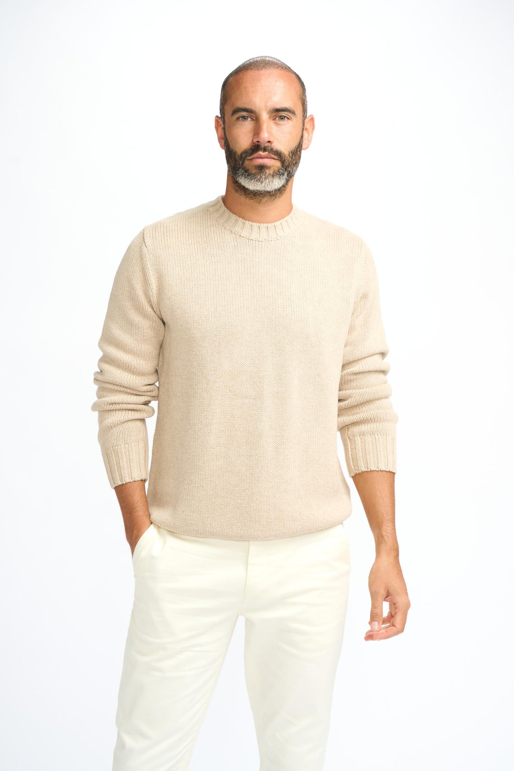 Men’s classic knit pullover jumper in lightweight cotton