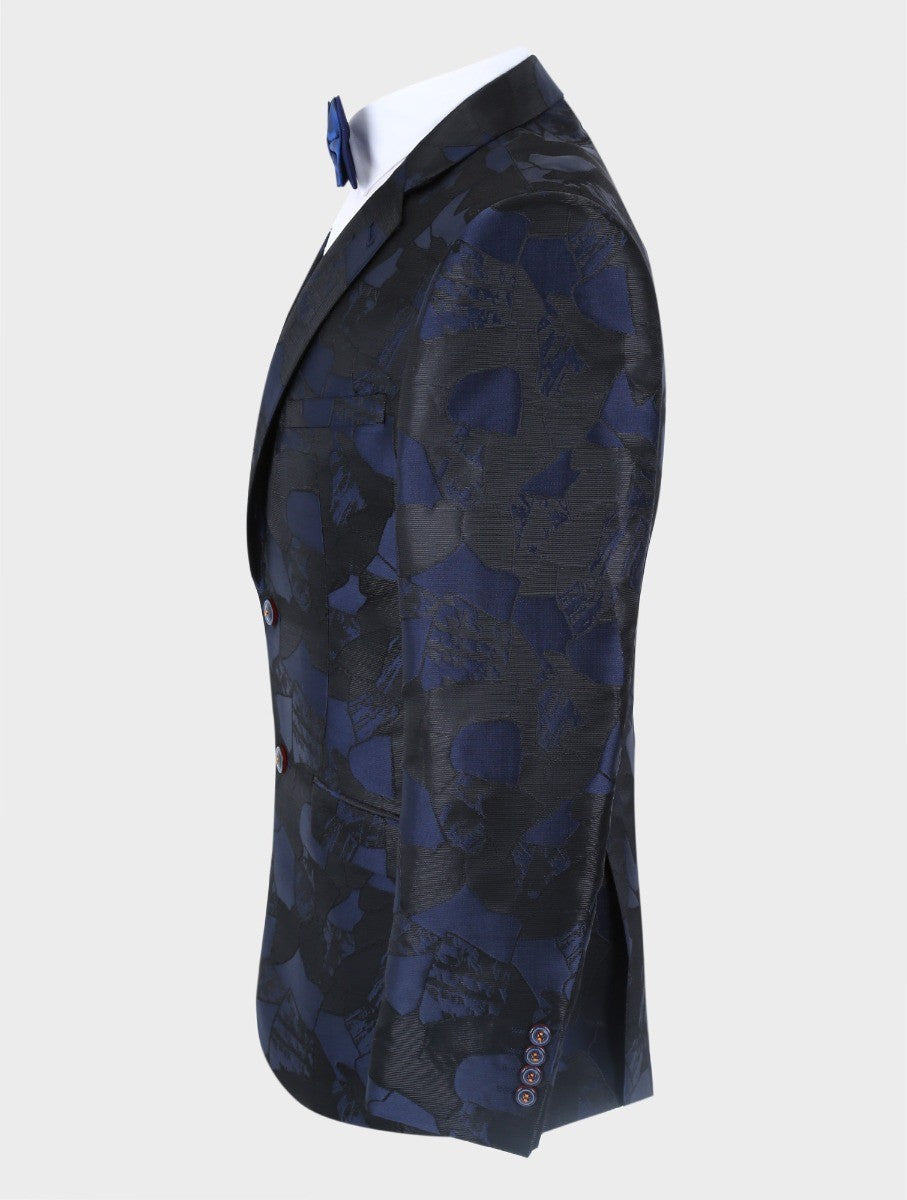Men’s Navy Embellished Slim Fit Blazer BERLUCONI