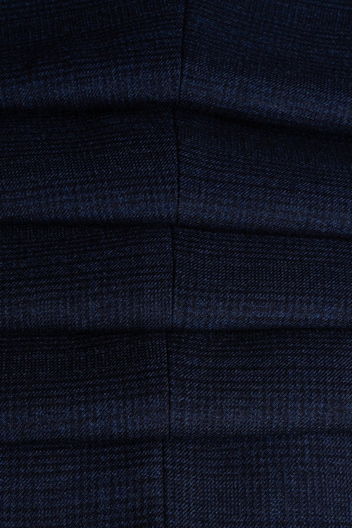 Men's Caridi Navy Blue Glen Check 2-Piece Double-Breasted Suit