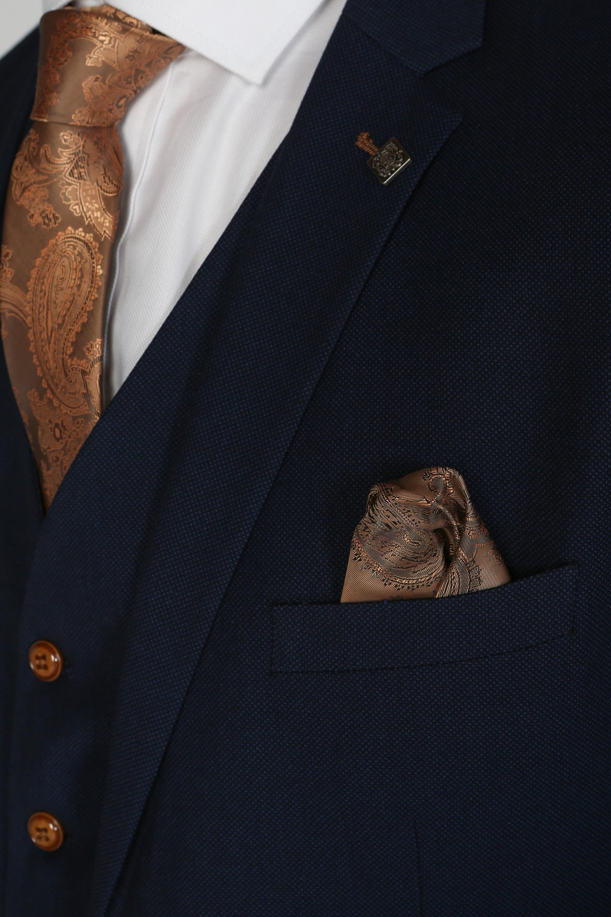 Mens Navy Tailored Fit Suit Jacket MAYFAIR
