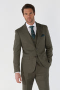 Men's tailored fit plaid sage green suit
