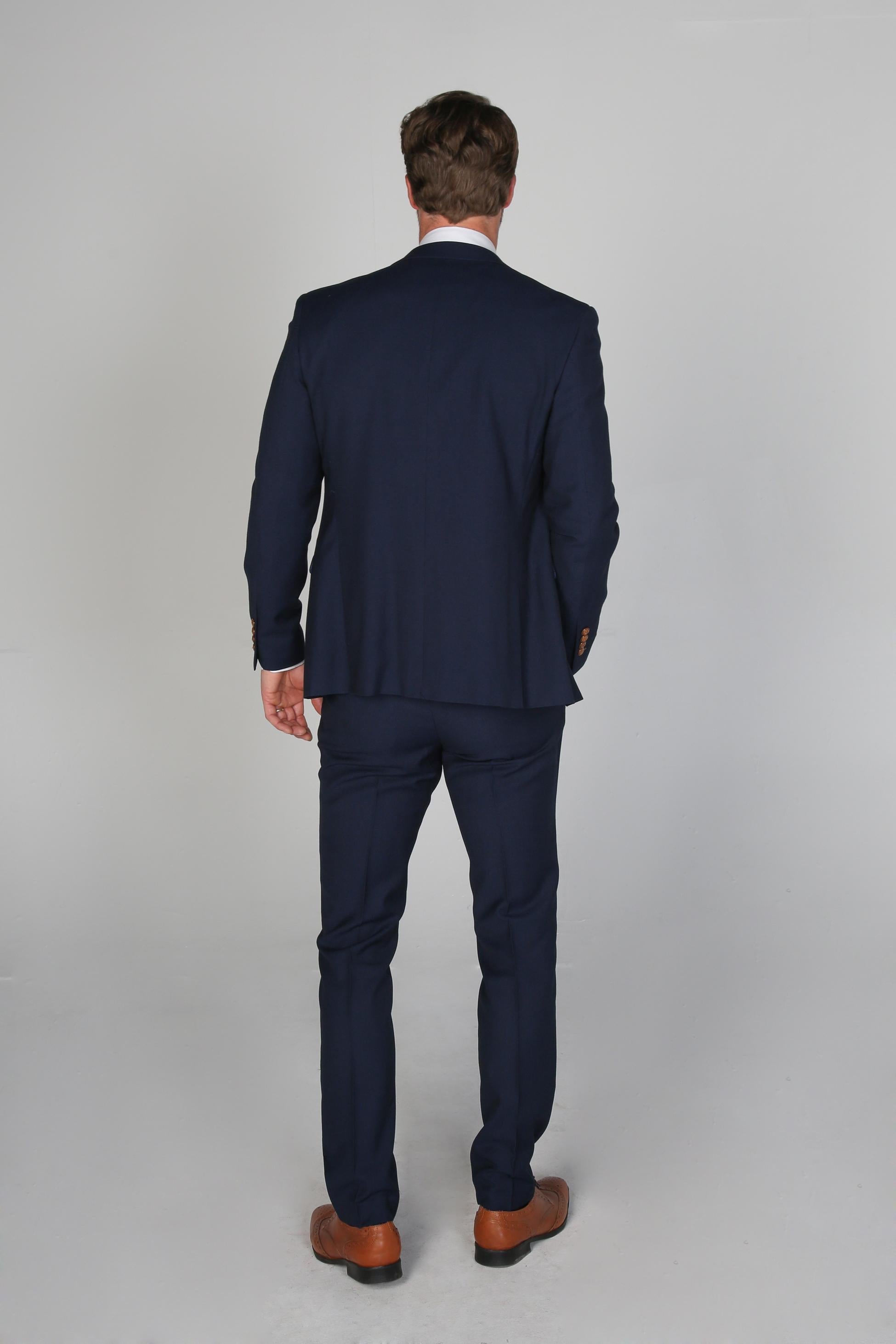 Mens Navy Blue Tailored Fit Formal Suit MAYFAIR