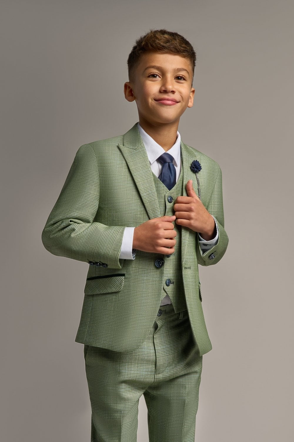 boys’ slim fit tweed check formal wedding suit