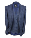 Men's Graham Royal Blue Tweed Check Classic Suit