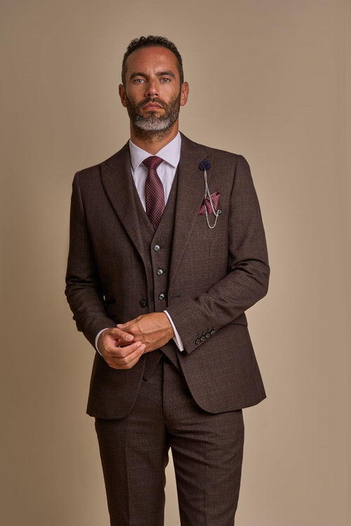 3-Piece Brown Suit for Men – Brown