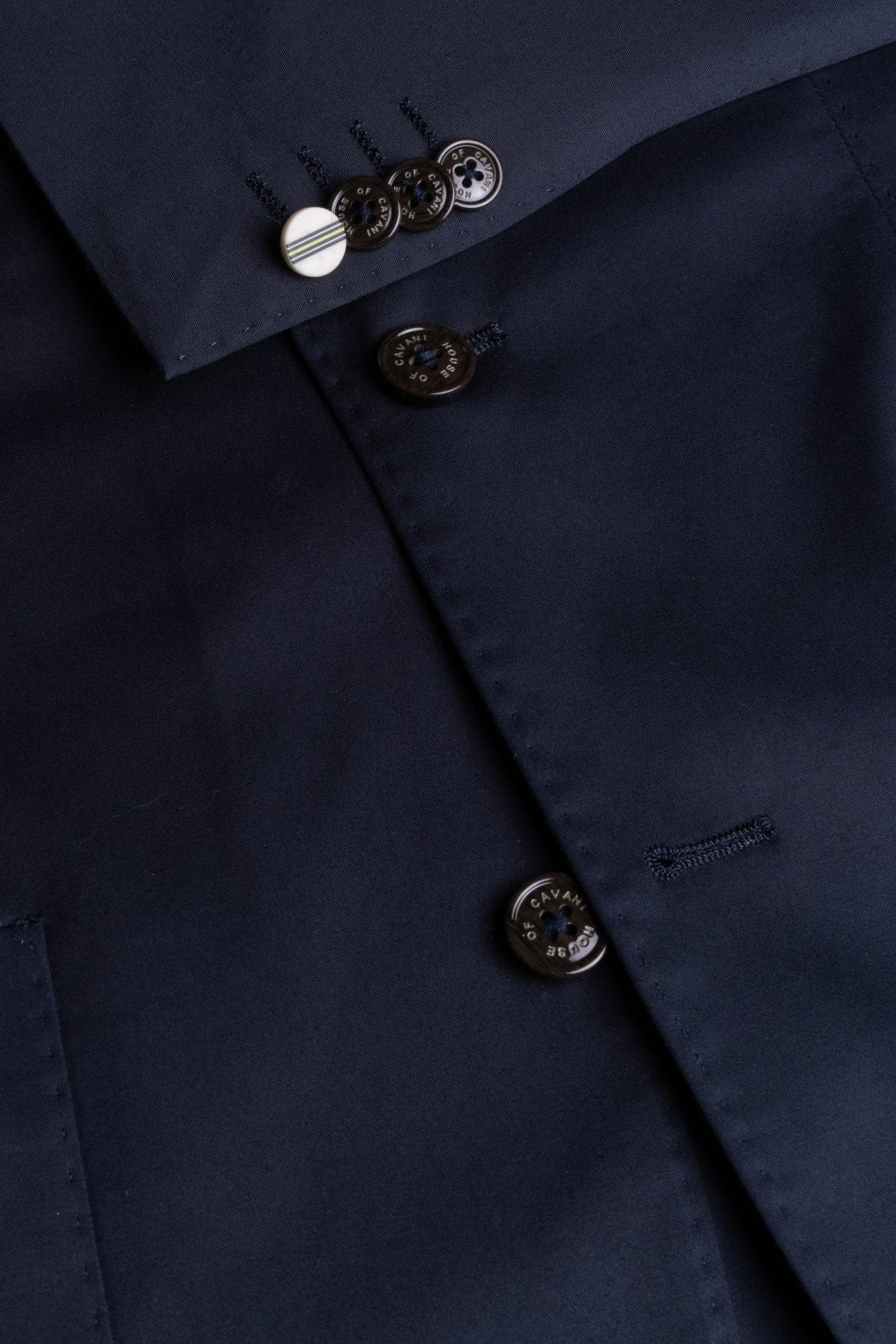 Mens Navy Cotton Slim Fit Formal Suit Jacket MARIO