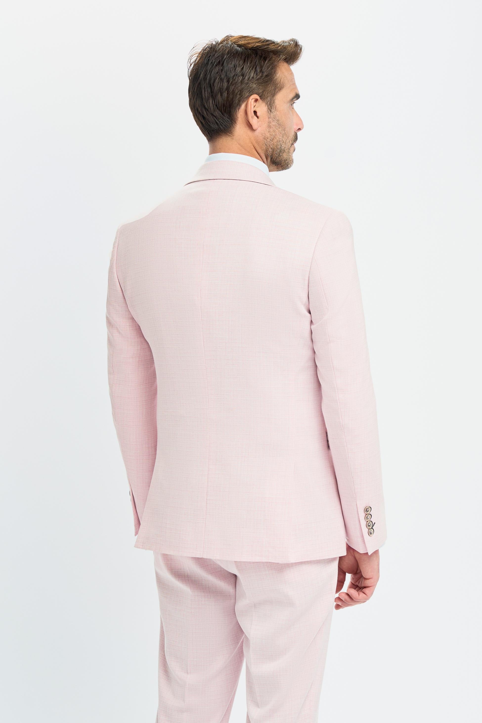 3-Piece Slim Pink Suit for Men – Mauve