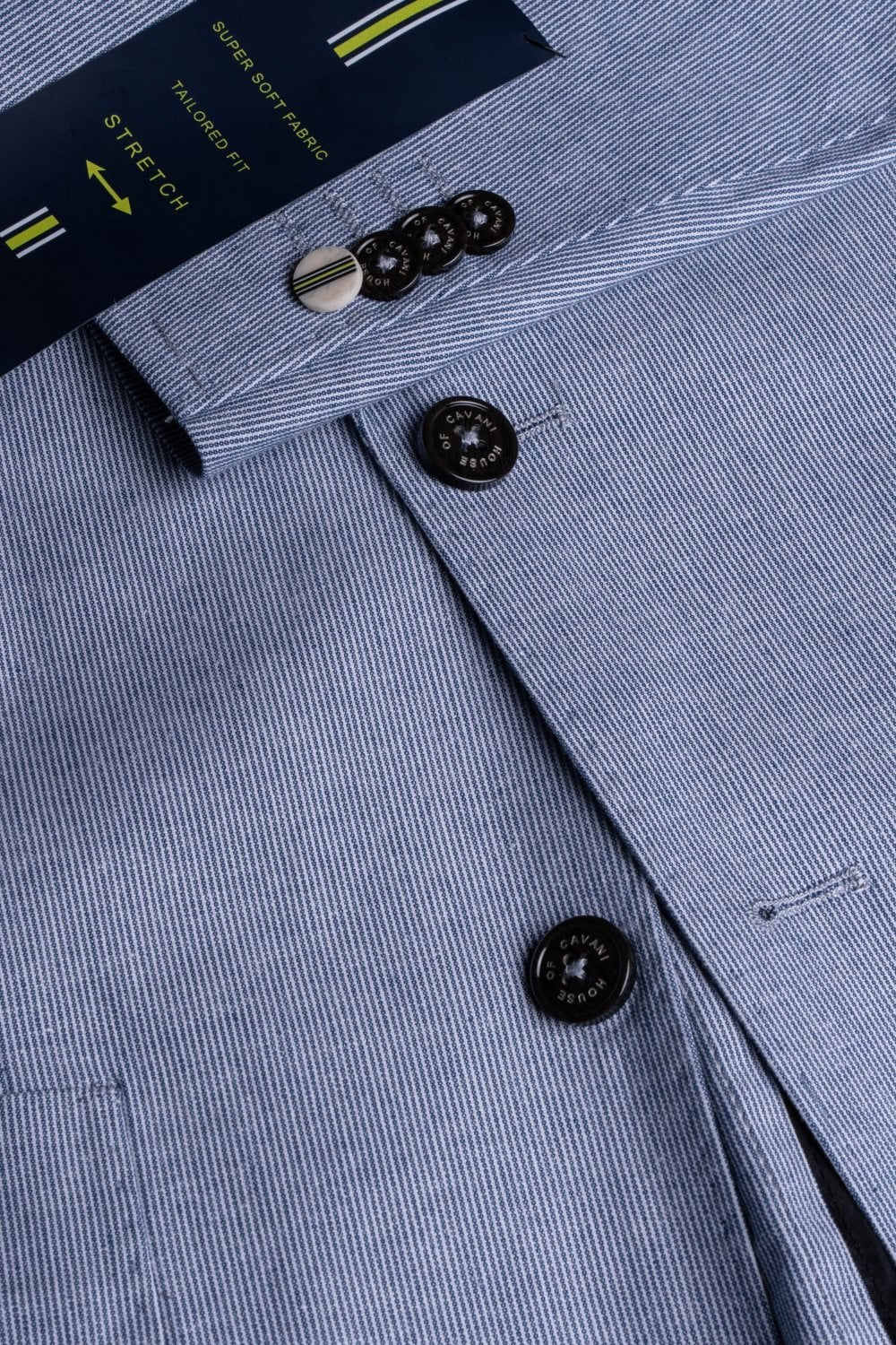 Mens Blue Slim Fit Textured Suit Jacket FREDRIK