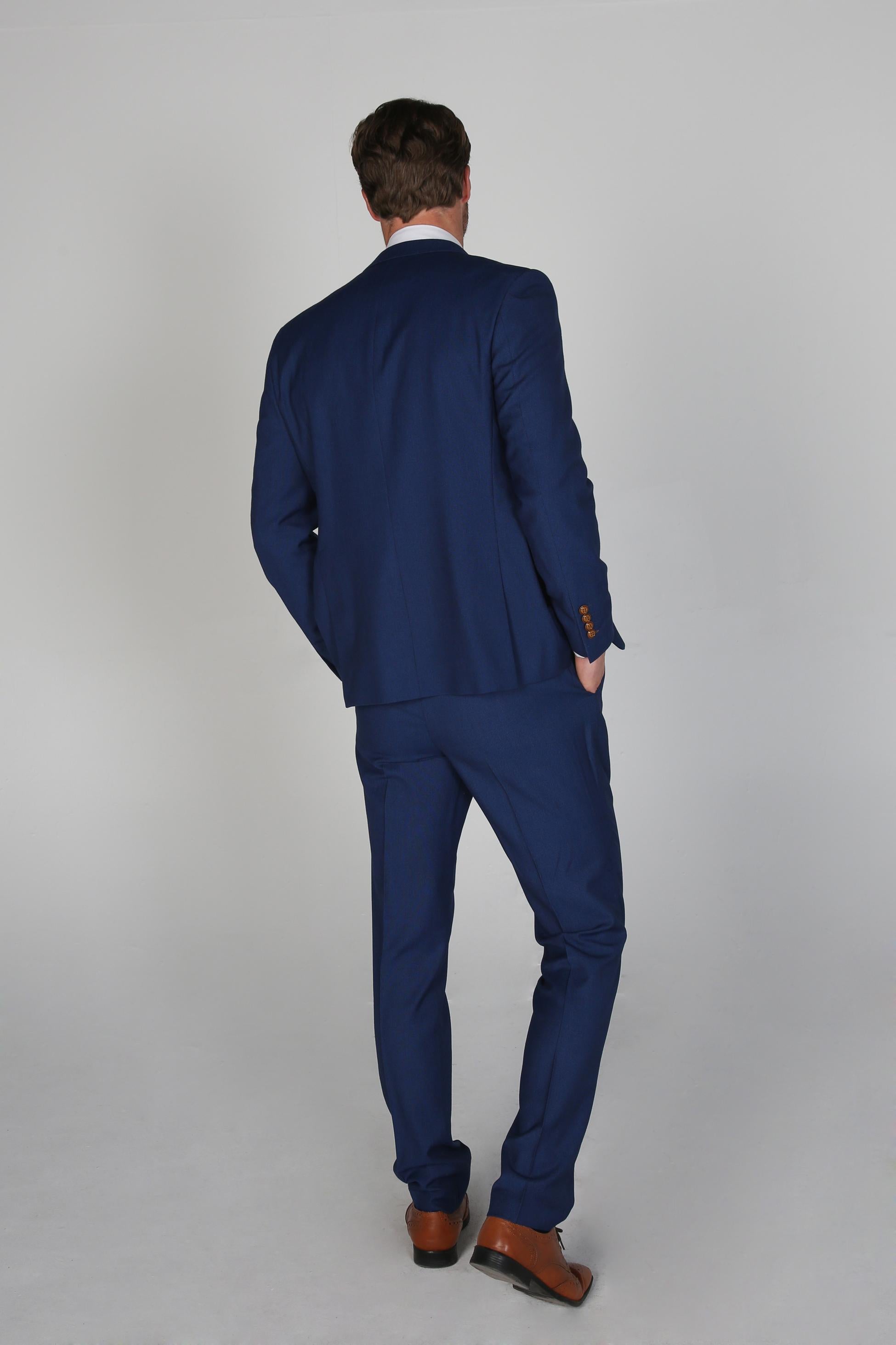 Mens Blue Tailored Fit Suit Jacket MAYFAIR