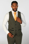 Mens green wool blend formal waistcoat Oscar
