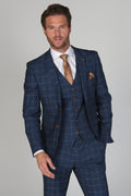 men’s windowpane check slim fit formal wedding suit