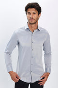 Men’s slim button-down cotton dress shirt business