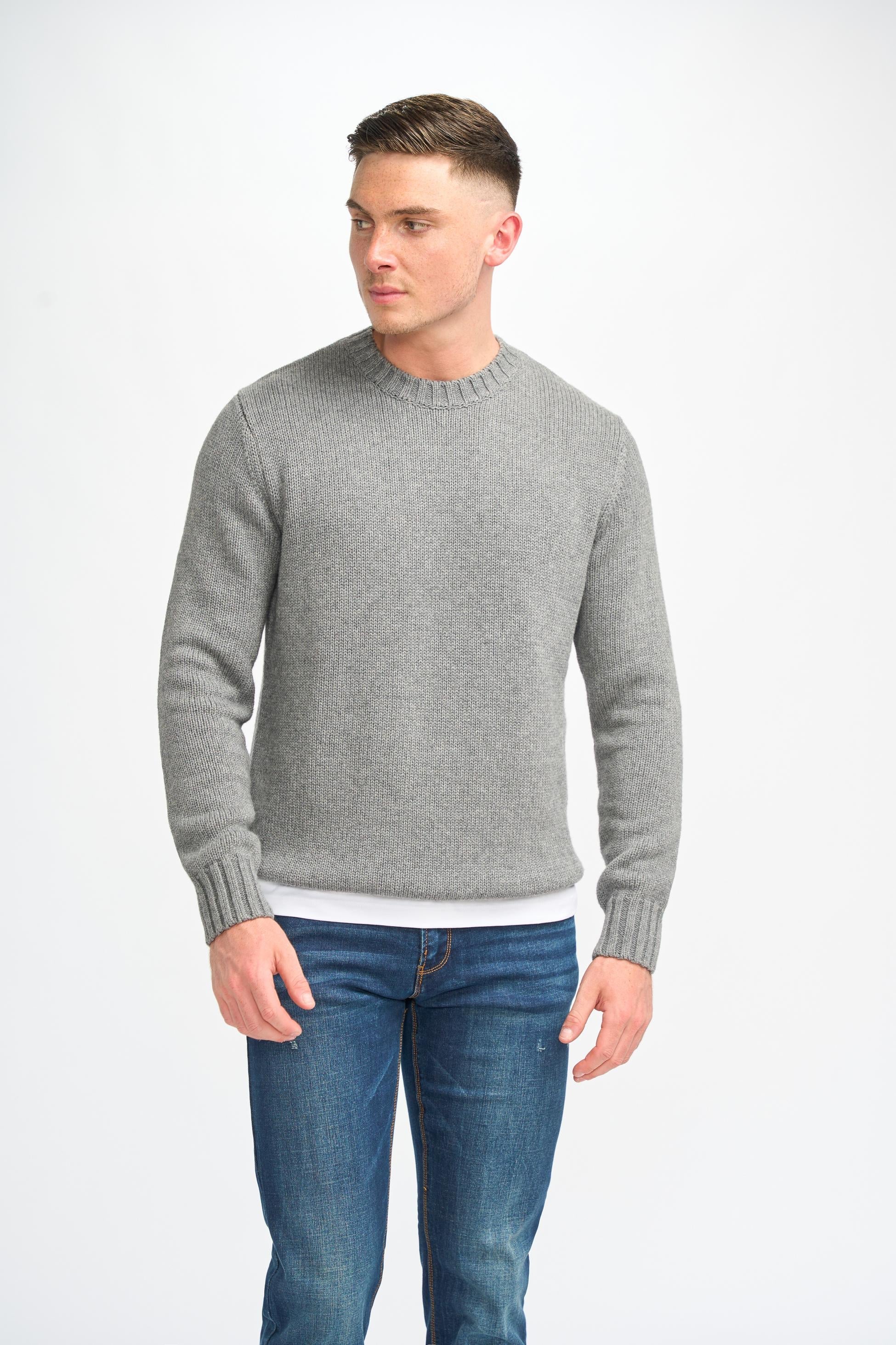 Men’s classic knit pullover jumper in lightweight cotton