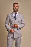 TOKYO Dove Grey Men's Double Breasted Slim Fit Suit