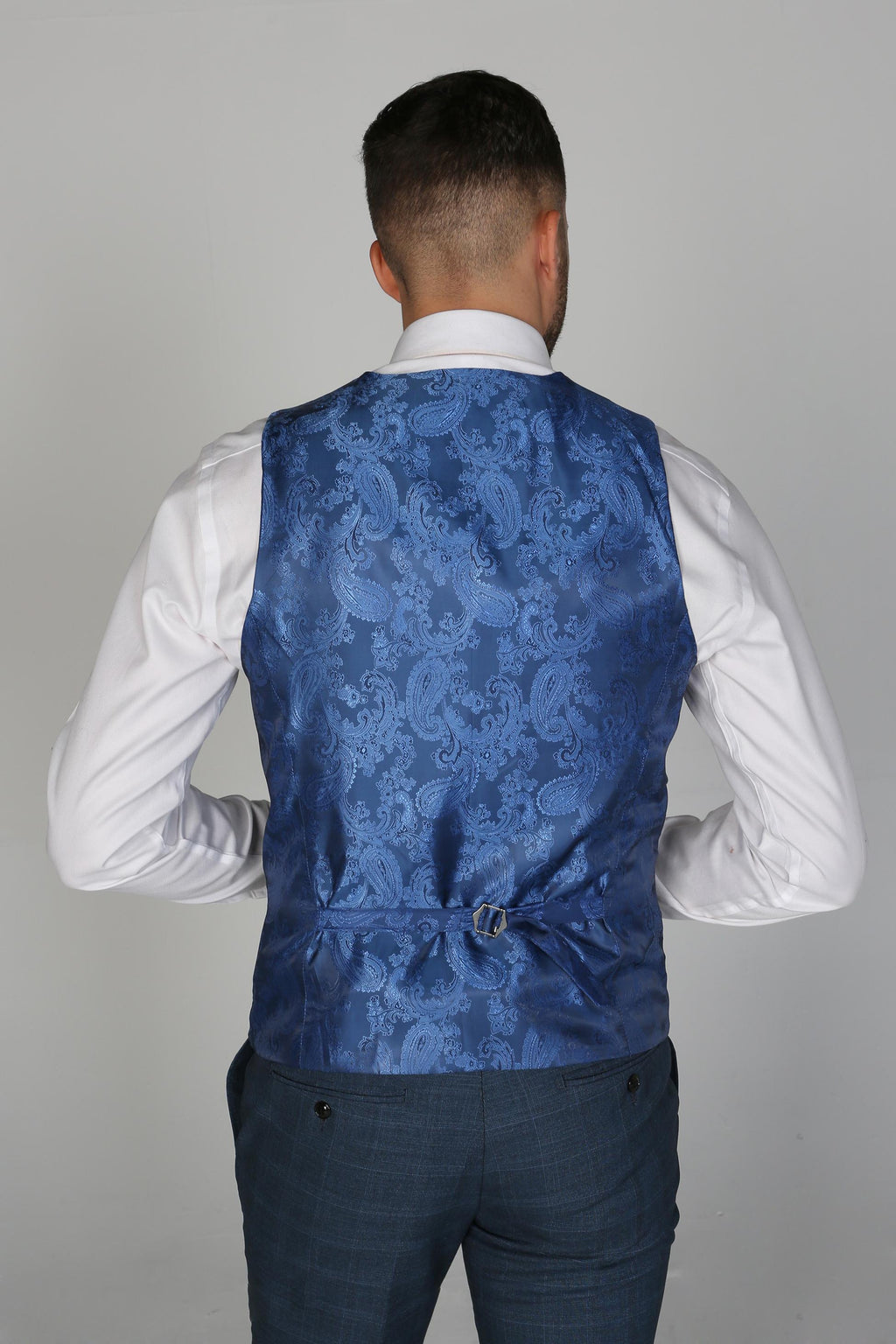 Mens Navy Check Waistcoat VICEROY