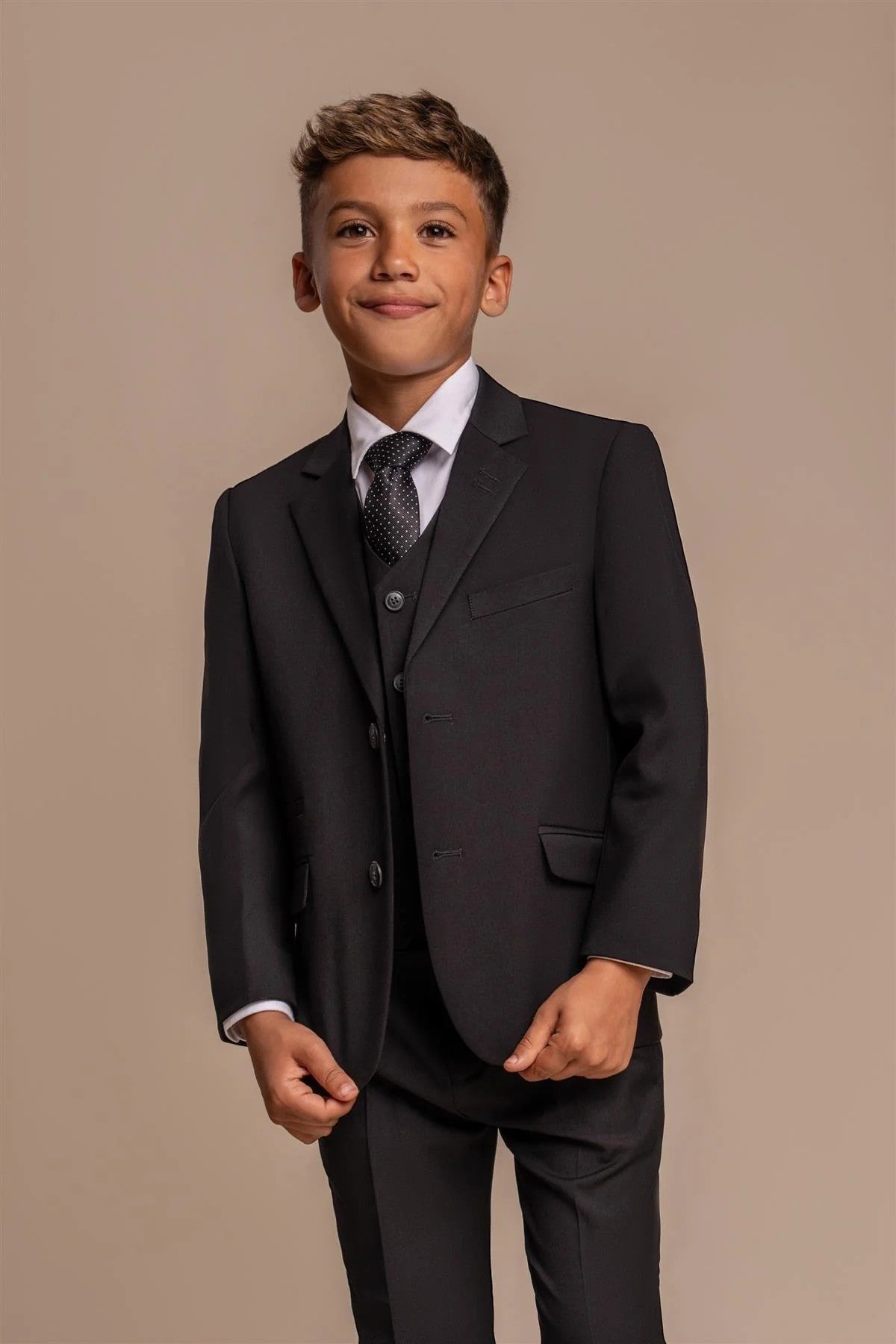 Slim Black Suit for Boys – Black