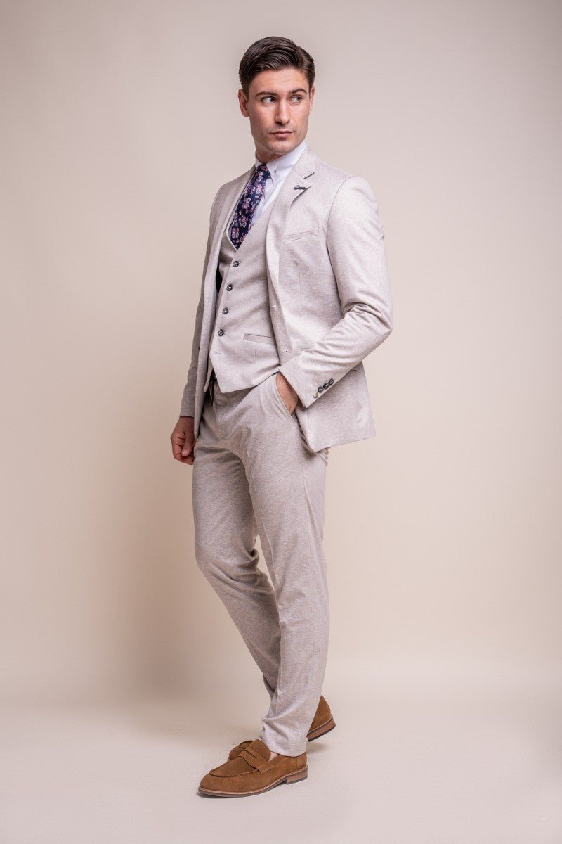 VALENCIA Beige Ecru Men's Slim Fit Formal Suit