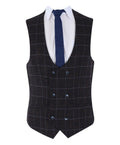 Mens dark brown tweed check slim fit formal trousers Kerber